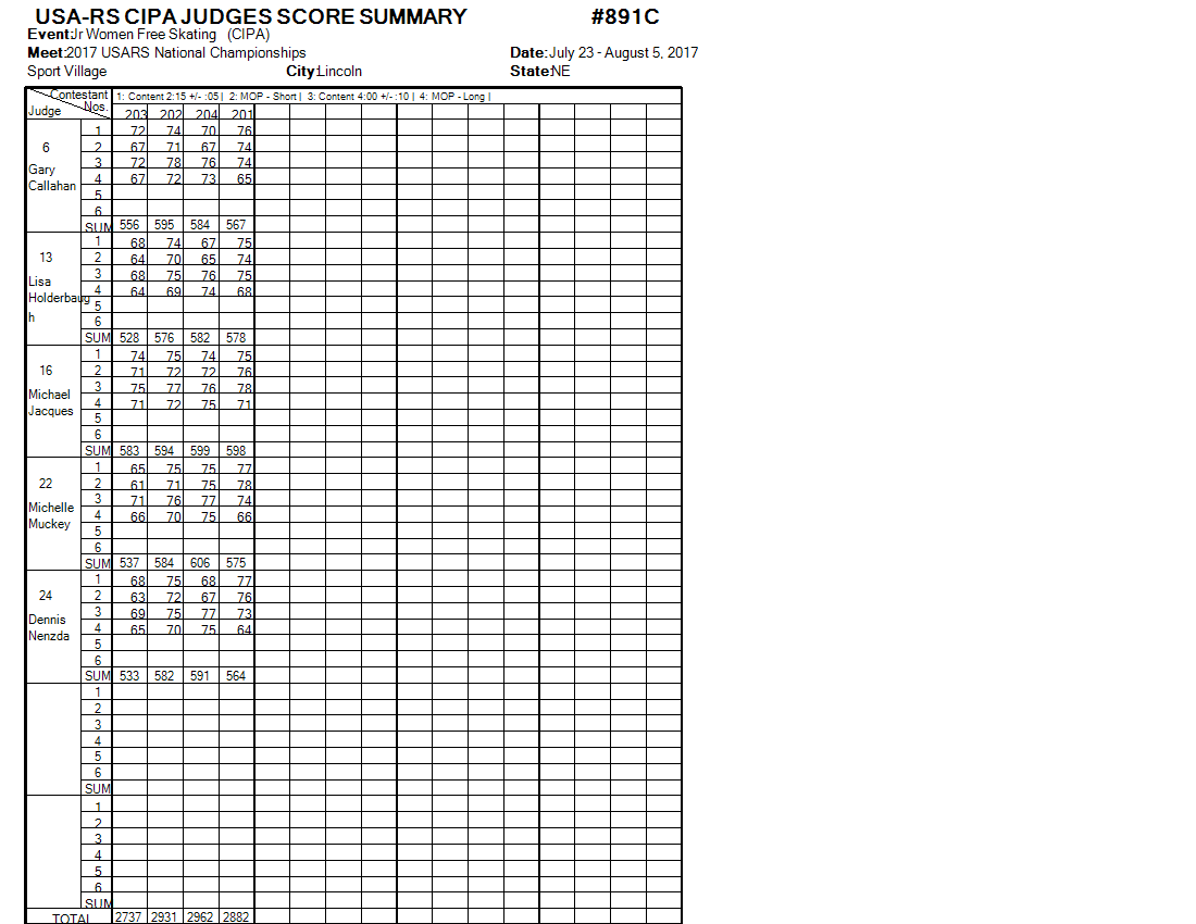 Score Sheet