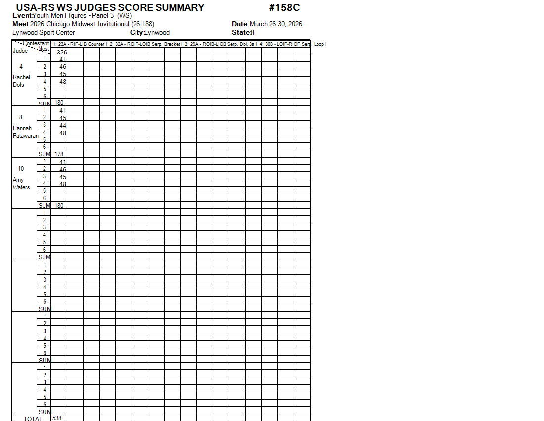 Score Sheet