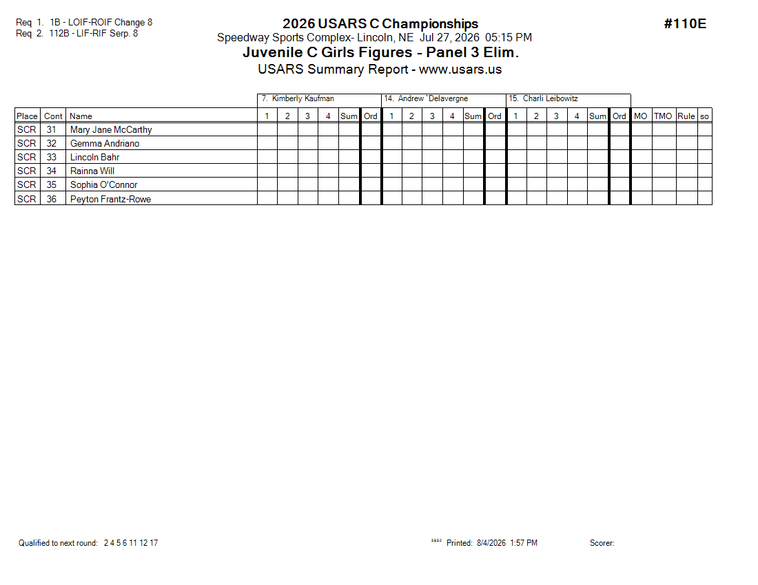 Score Sheet