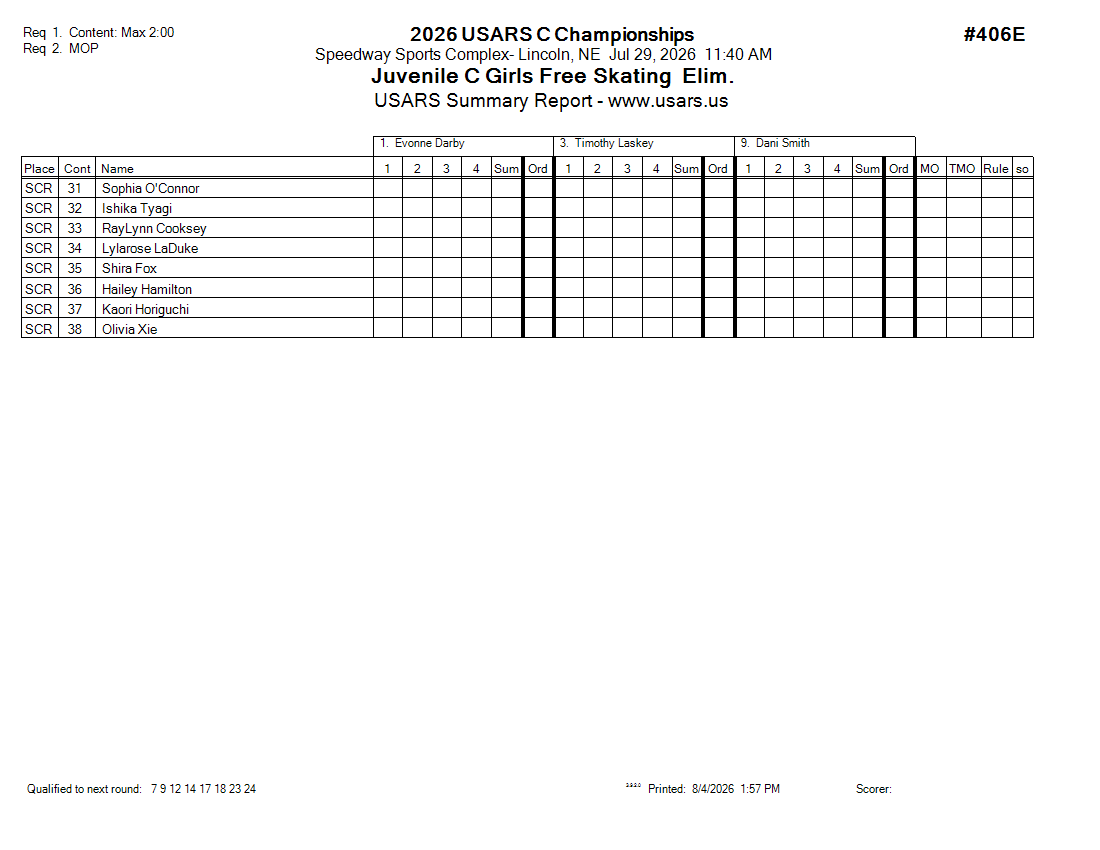 Score Sheet