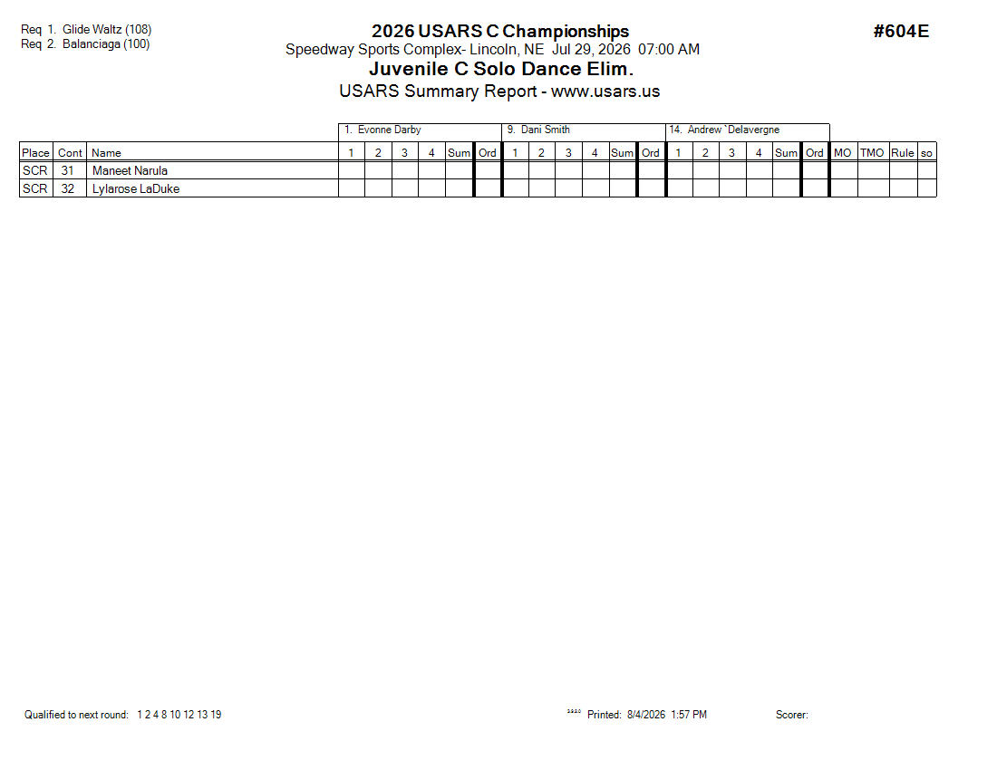 Score Sheet