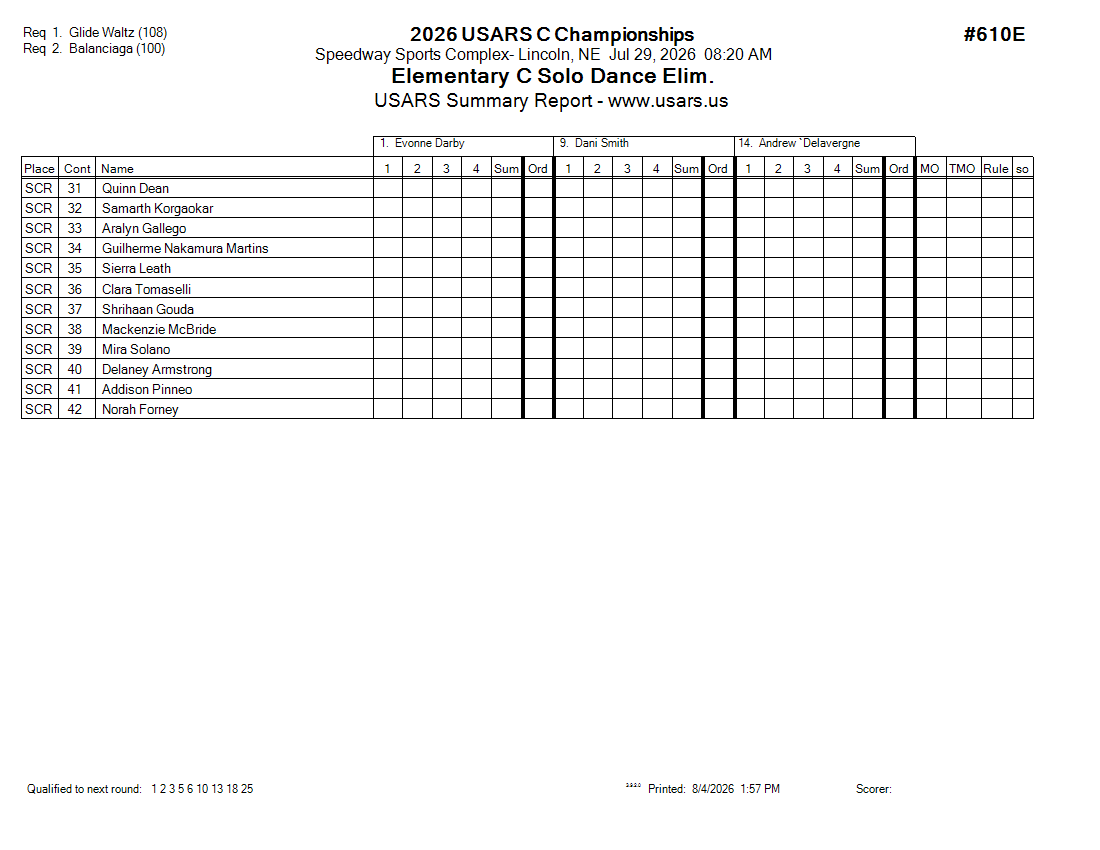 Score Sheet