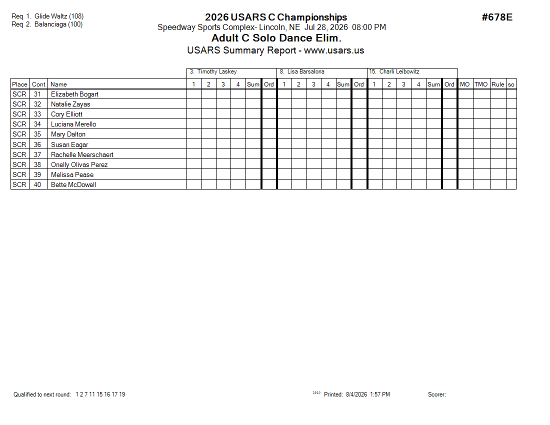 Score Sheet