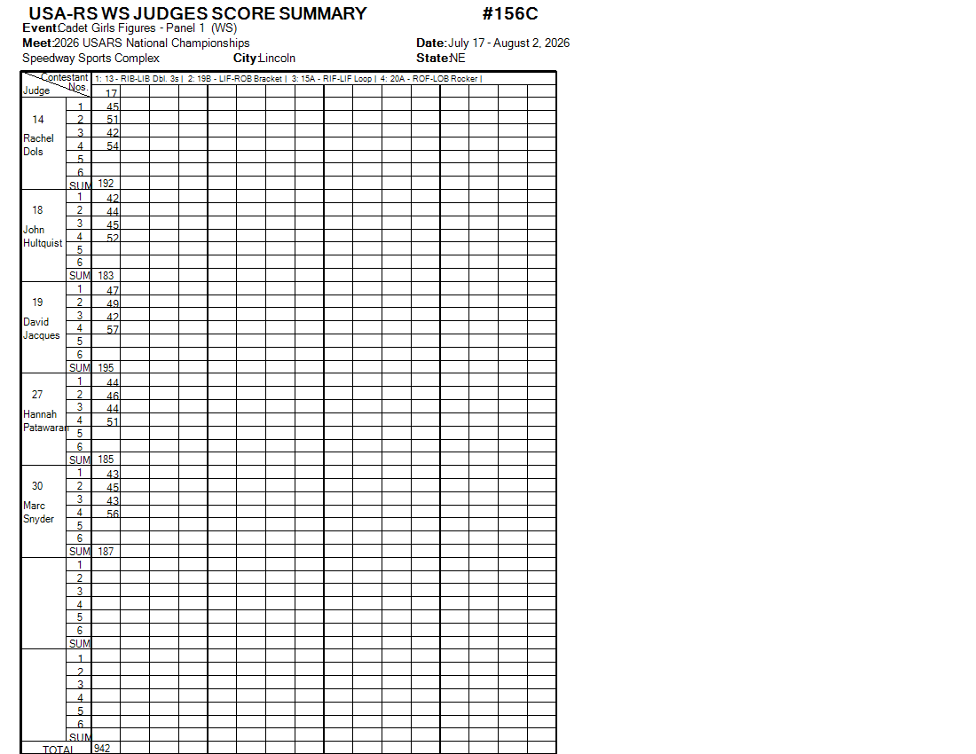 Score Sheet