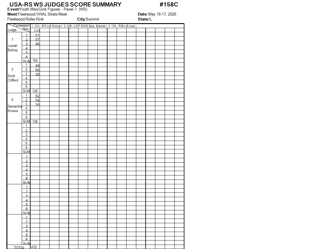Score Sheet