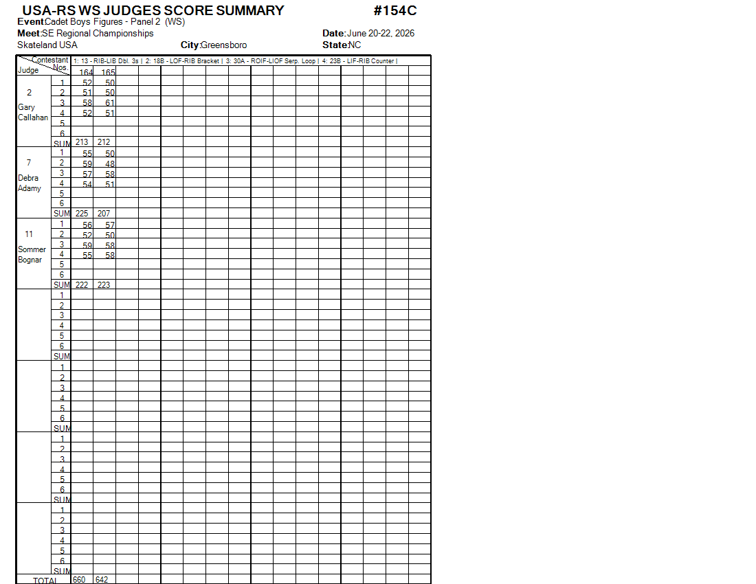 Score Sheet