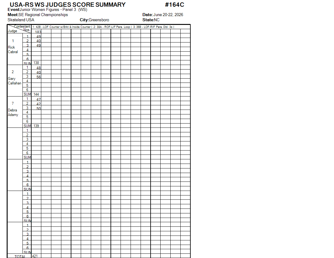 Score Sheet
